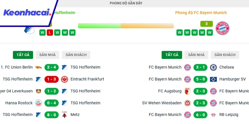 Phân tích phong độ của Hoffenheim và Munich