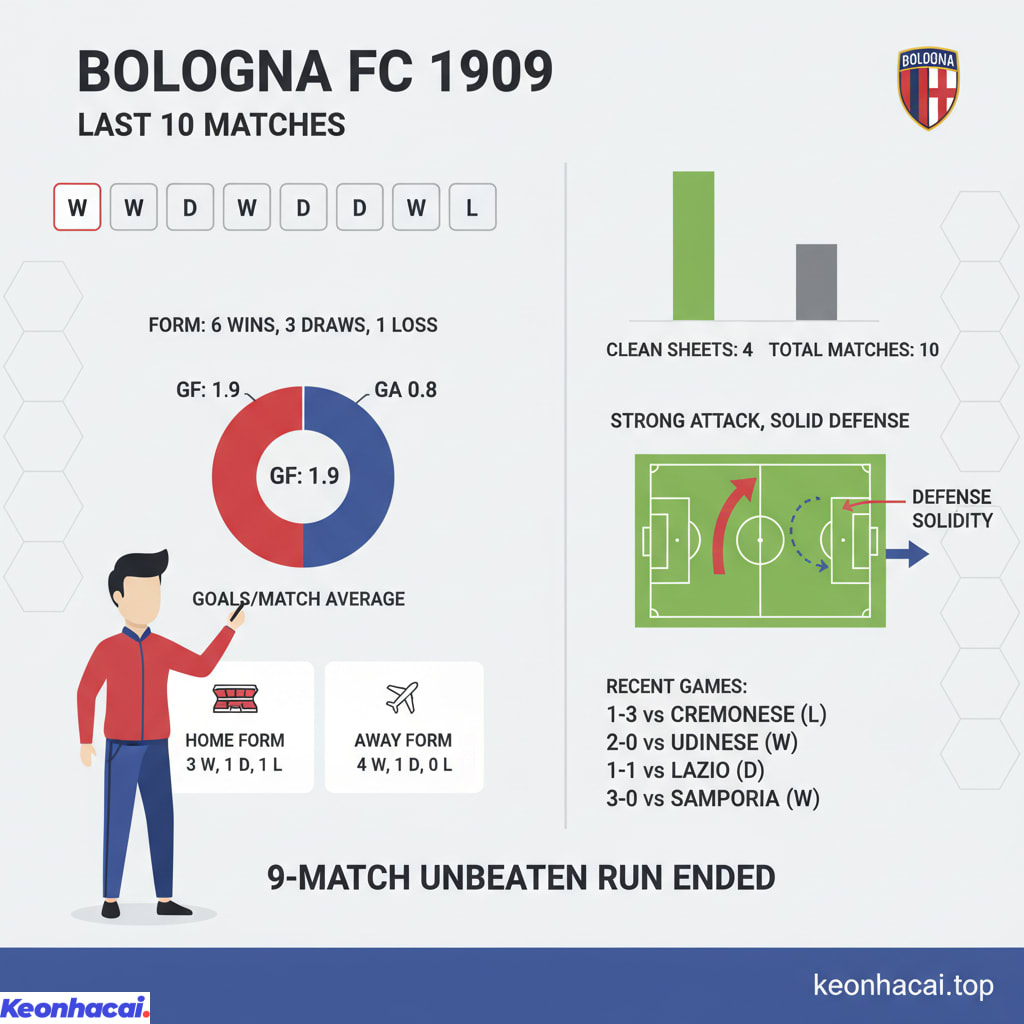 Bologna cũng thể hiện một phong độ khá ổn định trong thời gian gần đây