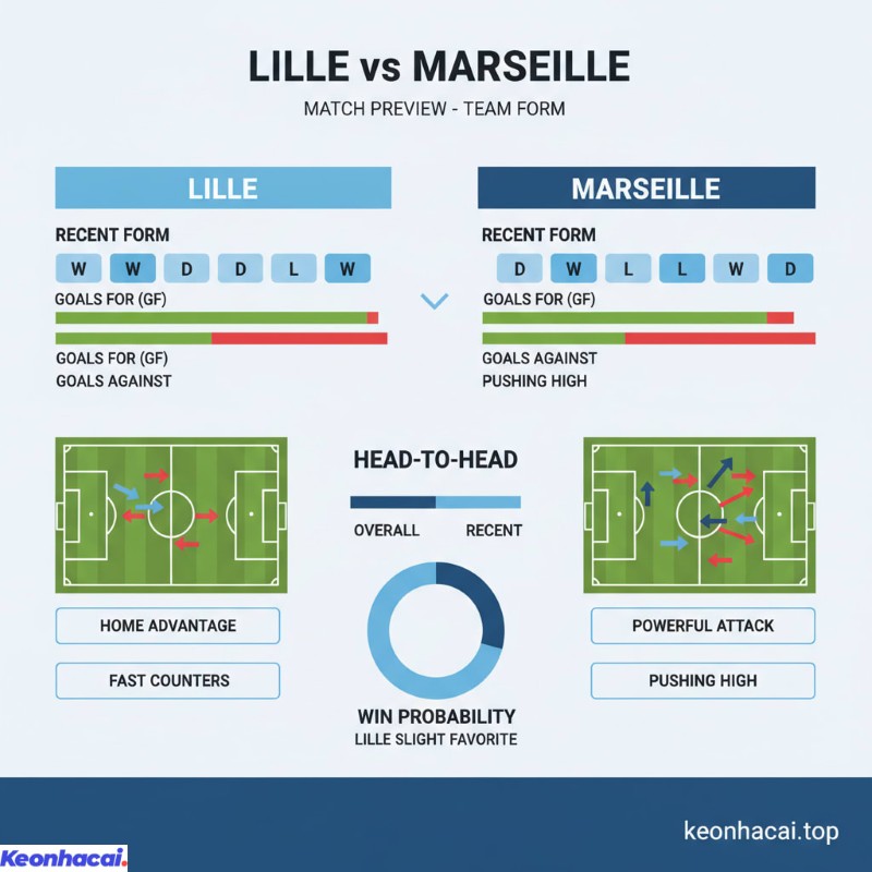 Lille có lợi thế sân nhà và đang có phong độ khá tốt tuy nhiên, Marseille lại là đội bóng có hàng công mạnh mẽ và lối chơi tấn công phóng khoáng