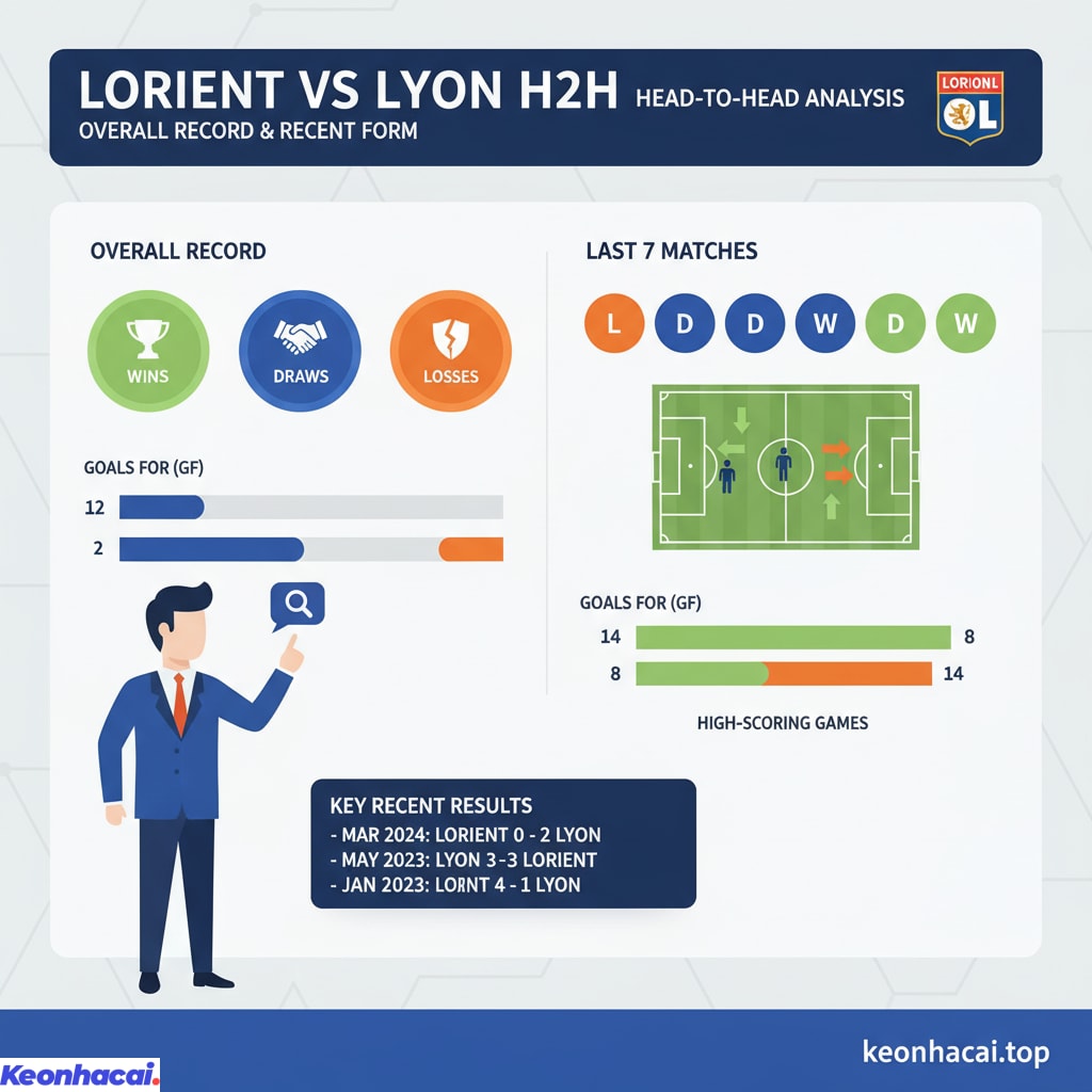Trong lịch sử đối đầu thì Lyon luôn là đội chiếm ưu thế rõ rệt khi chạm trán Lorient