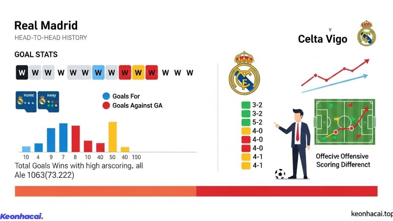 Real Madrid đã giành chiến thắng trong cả 10 lần đối đầu gần nhất với Celta Vigo