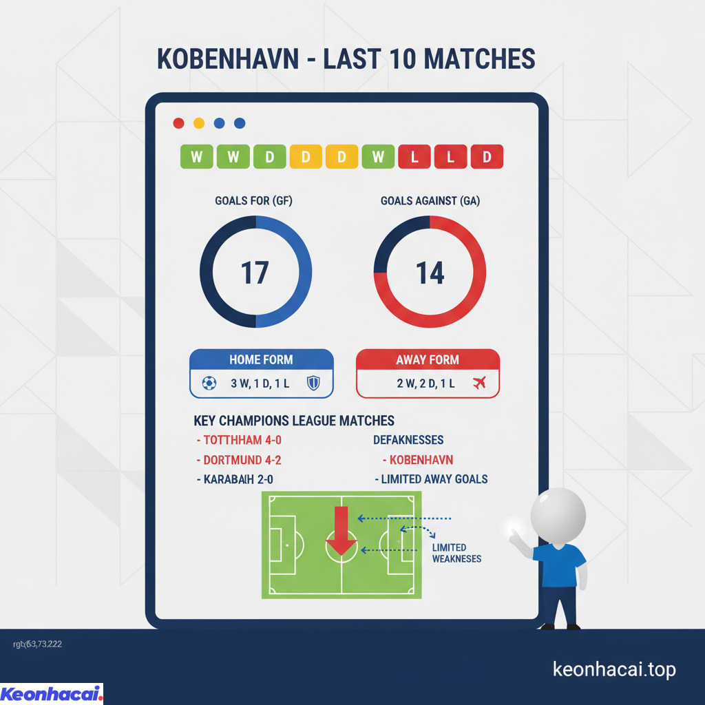 Kobenhavn có 5 chiến thắng, 3 trận hòa và 2 trận thua trong 10 trận gần nhất